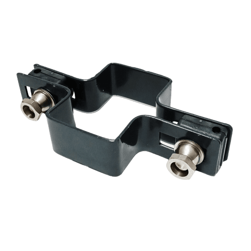 Obejma prosta 60mm x 40mm (fi-4mm) + akcesoria nierdzewne - nakrętka zrywalna RAL 7016