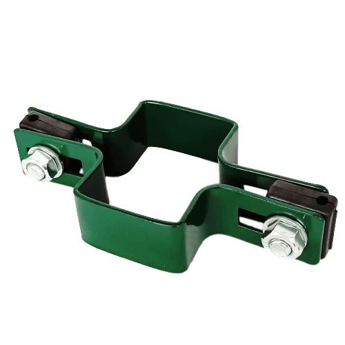 Obejma prosta 60mm x 40mm (fi-4mm) + akcesoria nierdzewne - nakrętka zwykła RAL 6005