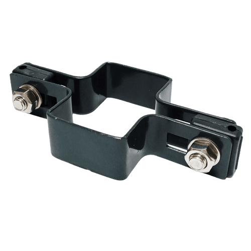 Obejma prosta 60mm x 40mm (fi-6mm) + akcesoria nierdzewne - nakrętka zwykła RAL7016