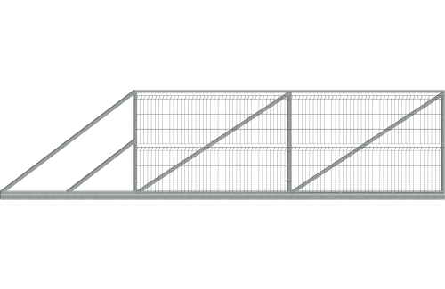 Brama przesuwna lewa 149x400 cm, ogrodzenie panelowe