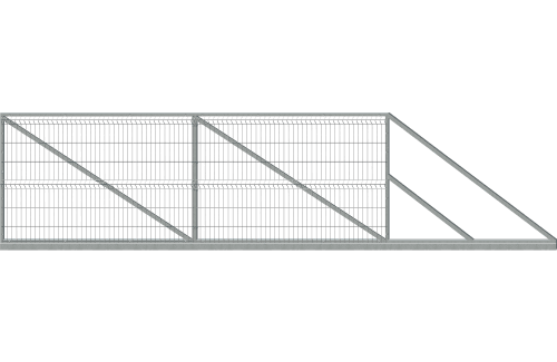 Brama przesuwna prawa 149x400 cm, ogrodzenie panelowe