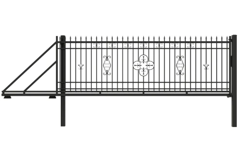 Brama przesuwna lewa 174x400 cm, ogrodzenie Klara
