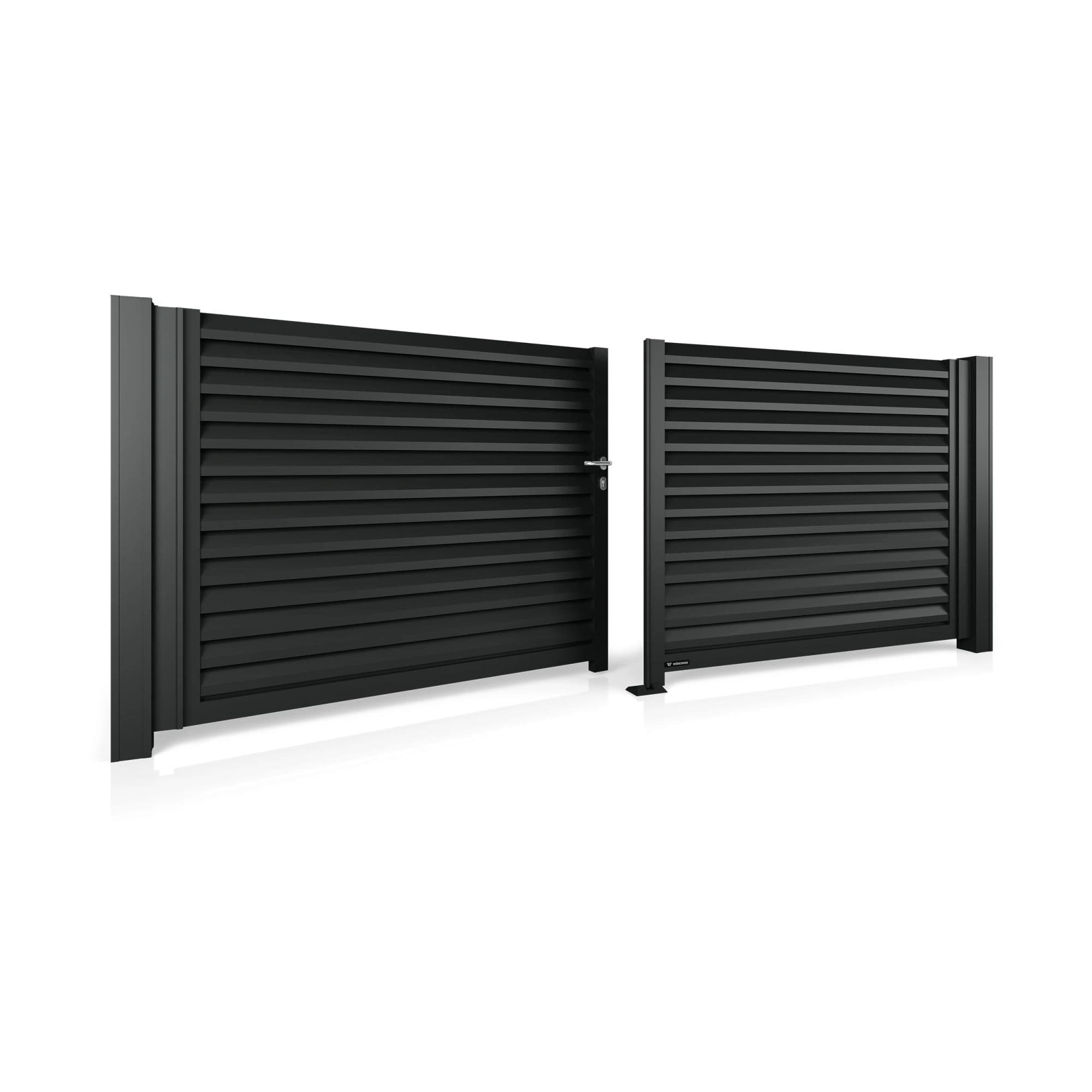 Brama aluminiowa dwuskrzydłowa HOME INCLUSIVE AW.AL.202