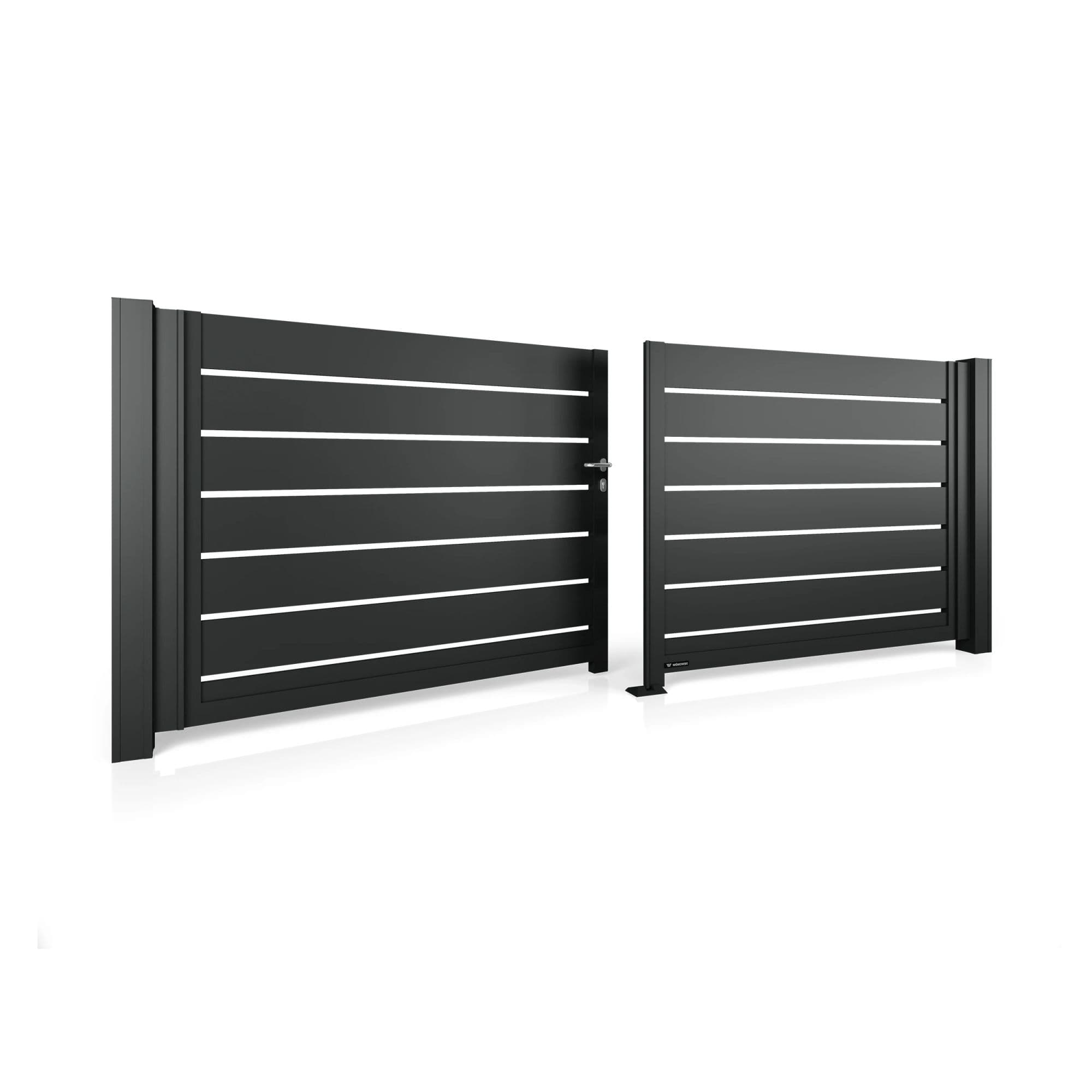 Brama aluminiowa dwuskrzydłowa MODERN AW.AL.100