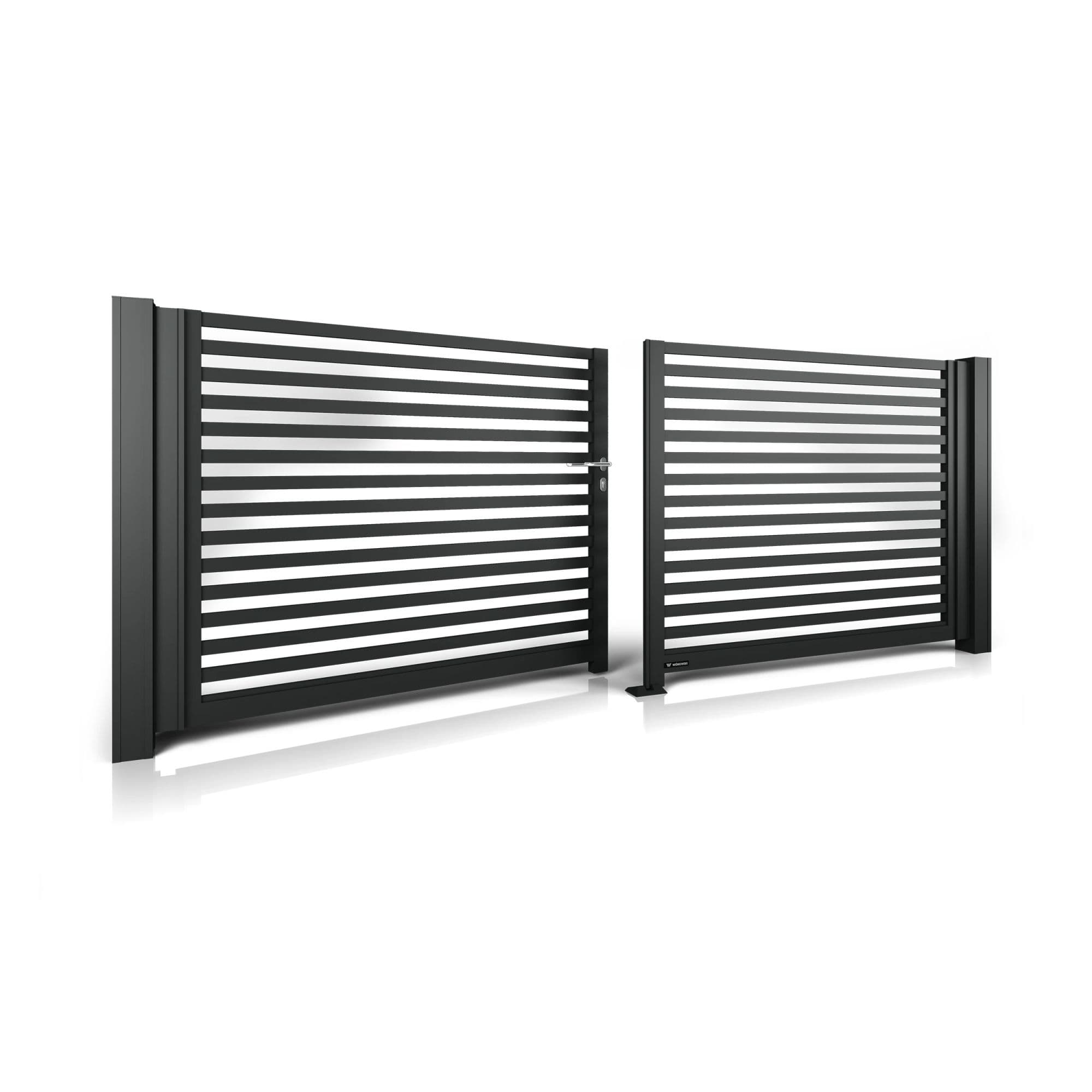 Brama aluminiowa dwuskrzydłowa MODERN AW.AL.102