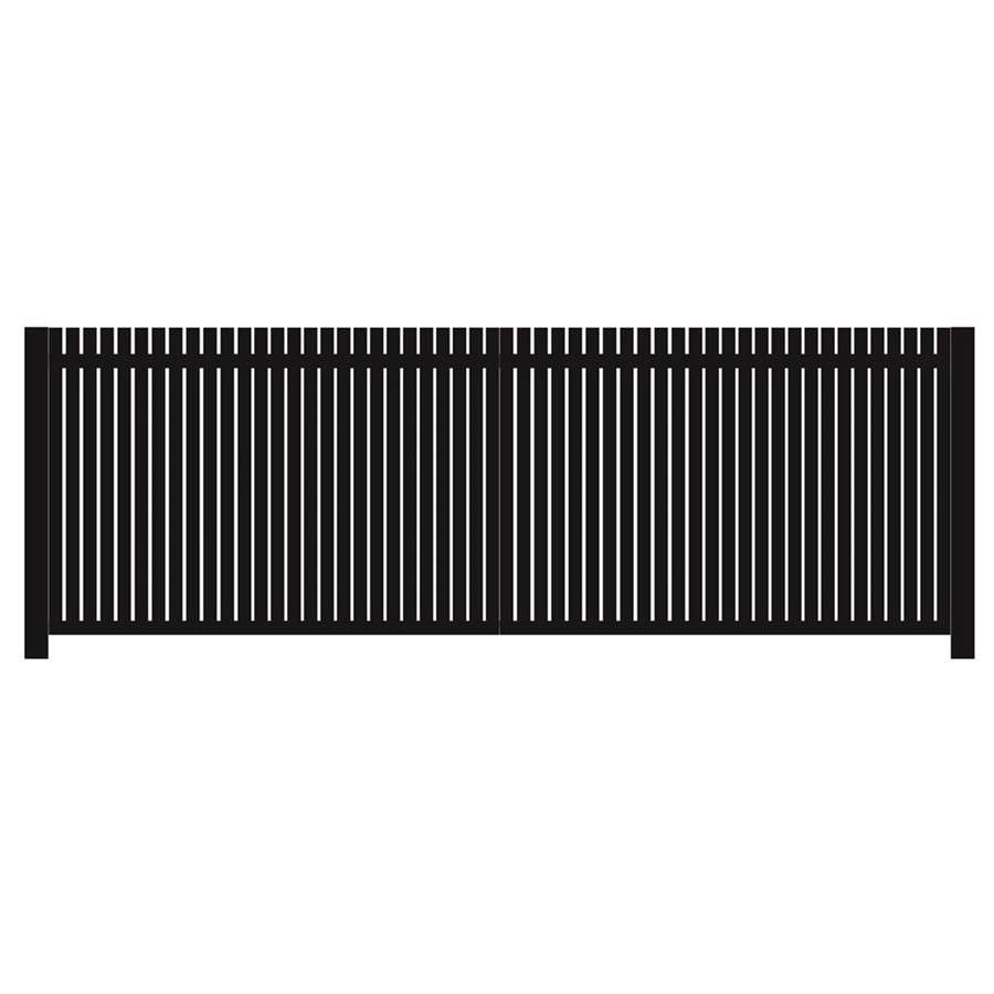Brama dwuskrzydłowa aluminiowa o szer. 4000mm - profil pionowy (50x50x2mm) co 30mm — zdjęcie 1