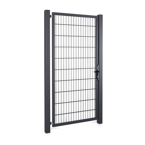Brama panelowa dwuskrzydłowa 2D SOLID (6/5/6) 1500mm x 4000mm + furtka panelowa 2D SOLID 1500mm x 875mm RAL9005 — zdjęcie 3