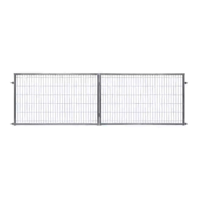 Brama panelowa dwuskrzydłowa 2D SOLID (6/5/6) 1500mm x 4000mm + furtka panelowa 2D SOLID 1500mm x 875mm RAL9005 — zdjęcie 4