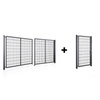 Brama panelowa dwuskrzydłowa 2D SOLID (6/5/6) 1500mm x 4000mm + furtka panelowa 2D SOLID 1500mm x 875mm RAL9005 — zdjęcie 10