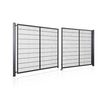 Brama panelowa dwuskrzydłowa 2D SOLID (6/5/6) 4000mm x 1500mm RAL7016 — zdjęcie 9
