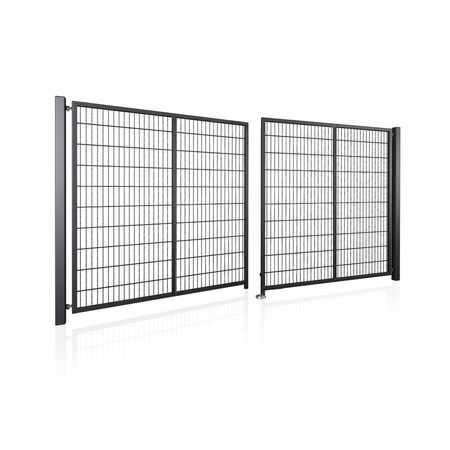 Brama panelowa dwuskrzydłowa 2D SOLID (6/5/6) 4000mm x 1500mm RAL9005 — zdjęcie 9