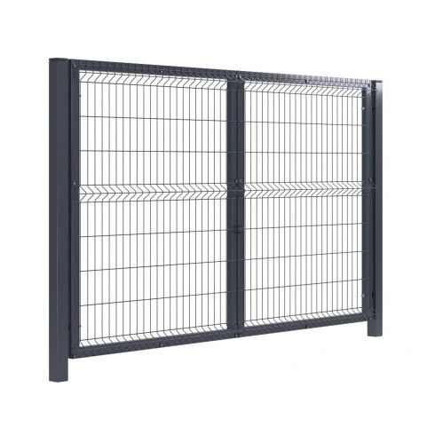 Brama panelowa dwuskrzydłowa 3D SOLID (fi-4mm) 4000mm x 1530mm / RAL 7016 — zdjęcie 1