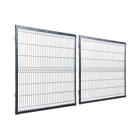 Brama panelowa dwuskrzydłowa 3D SOLID (fi-4mm) 4000mm x 1530mm / RAL 7016 — zdjęcie 11