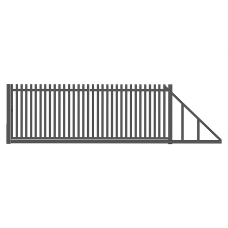 Brama przesuwna palisadowa ocynkowana i lakierowana proszkowo - palisada spawana pionowa 60mm x 40mm ze stężeniem — zdjęcie 2