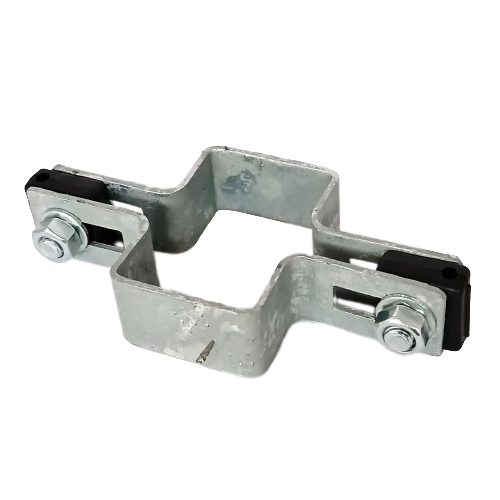 Obejma prosta 60mm x 40mm (fi-4mm) + akcesoria nierdzewne - nakrętka zrywalna ocynk — zdjęcie 2