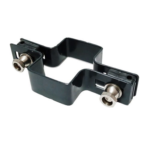 Obejma prosta 60mm x 40mm (fi-4mm) + akcesoria nierdzewne - nakrętka zrywalna RAL 7016 — zdjęcie 1
