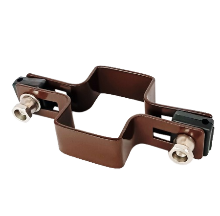 Obejma prosta 60mm x 40mm (fi-4mm) + akcesoria nierdzewne - nakrętka zrywalna RAL8017 — zdjęcie 13
