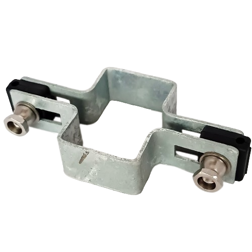 Obejma prosta 60mm x 40mm (fi-5mm) + akcesoria nierdzewne - nakrętka zrywalna ocynk — zdjęcie 1
