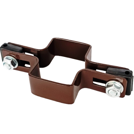 Obejma prosta 60mm x 40mm (fi-5mm) + akcesoria nierdzewne - nakrętka zrywalna RAL 8017 — zdjęcie 14