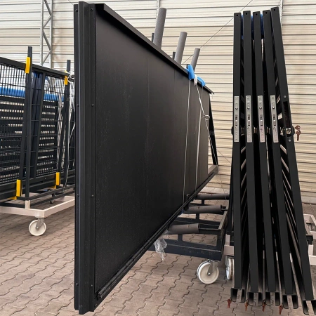 OUTLET - Brama przesuwna aluminiowa - pełna 5000mm x 1500mm, grubość 48 mm, (blacha dwustronna - 4mm) LEWA - RAL7021 (mat struktura) - przeciwwaga niezabudowana + słupy — zdjęcie 15