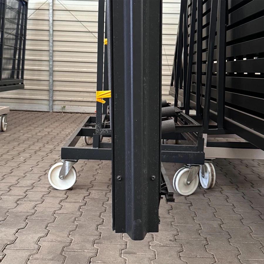 OUTLET - Brama przesuwna aluminiowa - pełna 5000mm x 1500mm, grubość 48 mm, (blacha dwustronna - 4mm) LEWA - RAL7021 (mat struktura) - przeciwwaga niezabudowana + słupy — zdjęcie 6