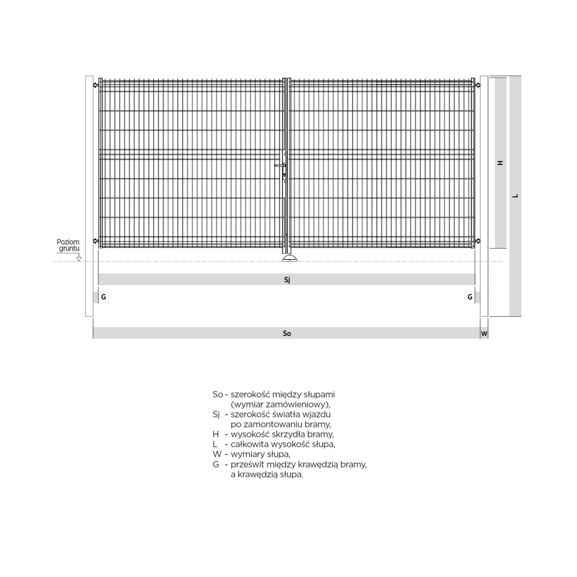 Brama panelowa dwuskrzydłowa Modest Light — zdjęcie 2