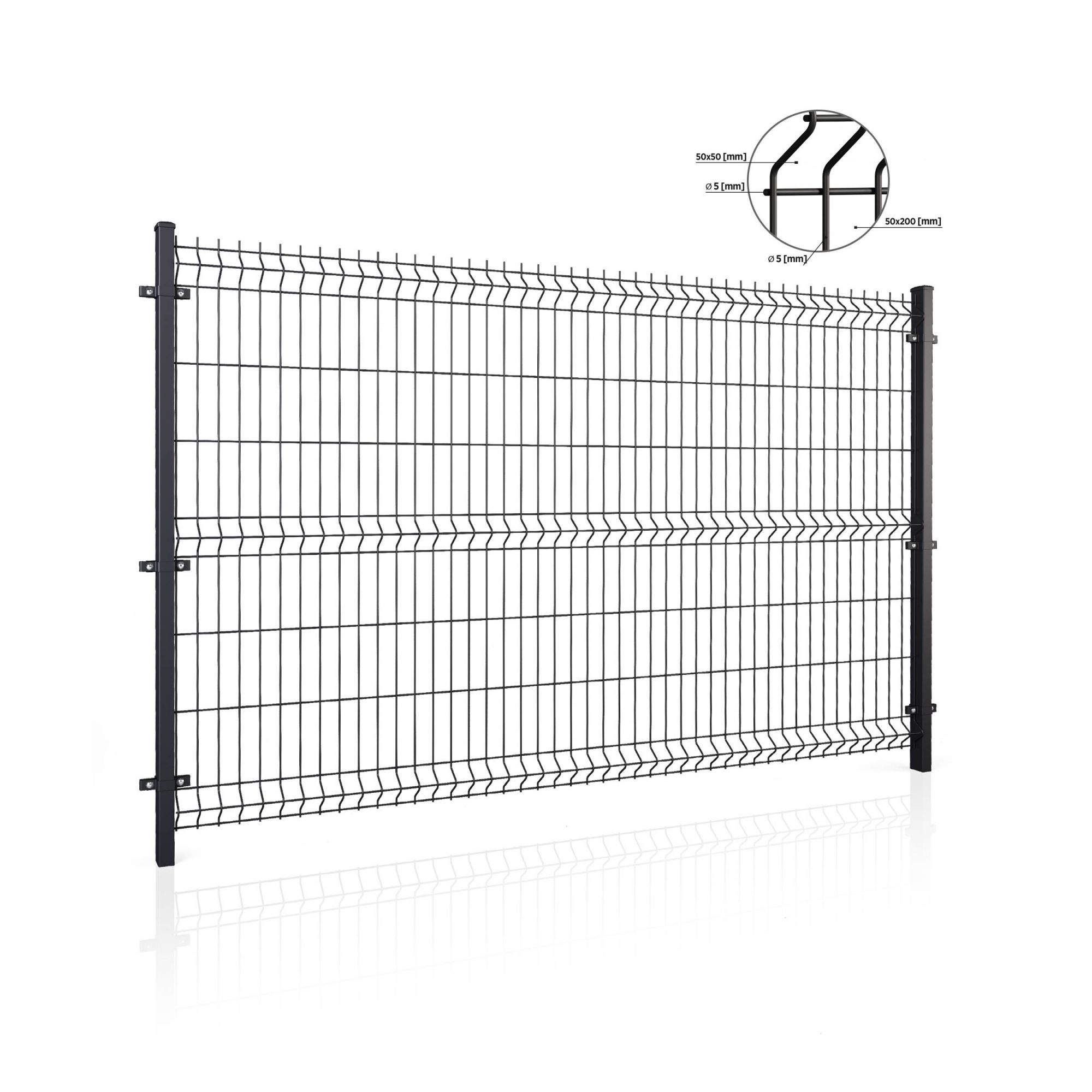 Panel ogrodzeniowy VEGA B 3D. Oczko 50x200 — zdjęcie 9