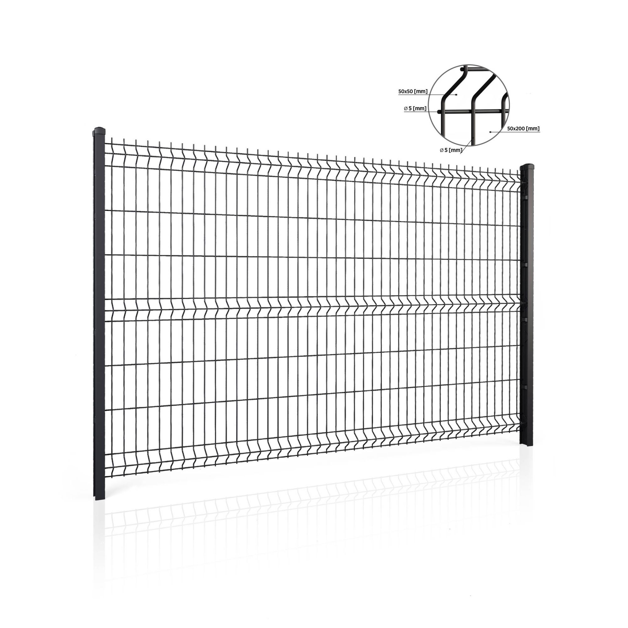 Panel ogrodzeniowy VEGA B 3D. Oczko 50x200. Paleta 50 szt — zdjęcie 3